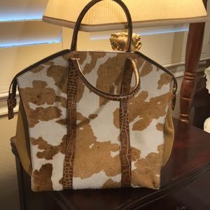 Garnet Hill Cowhide and Leather Handbag